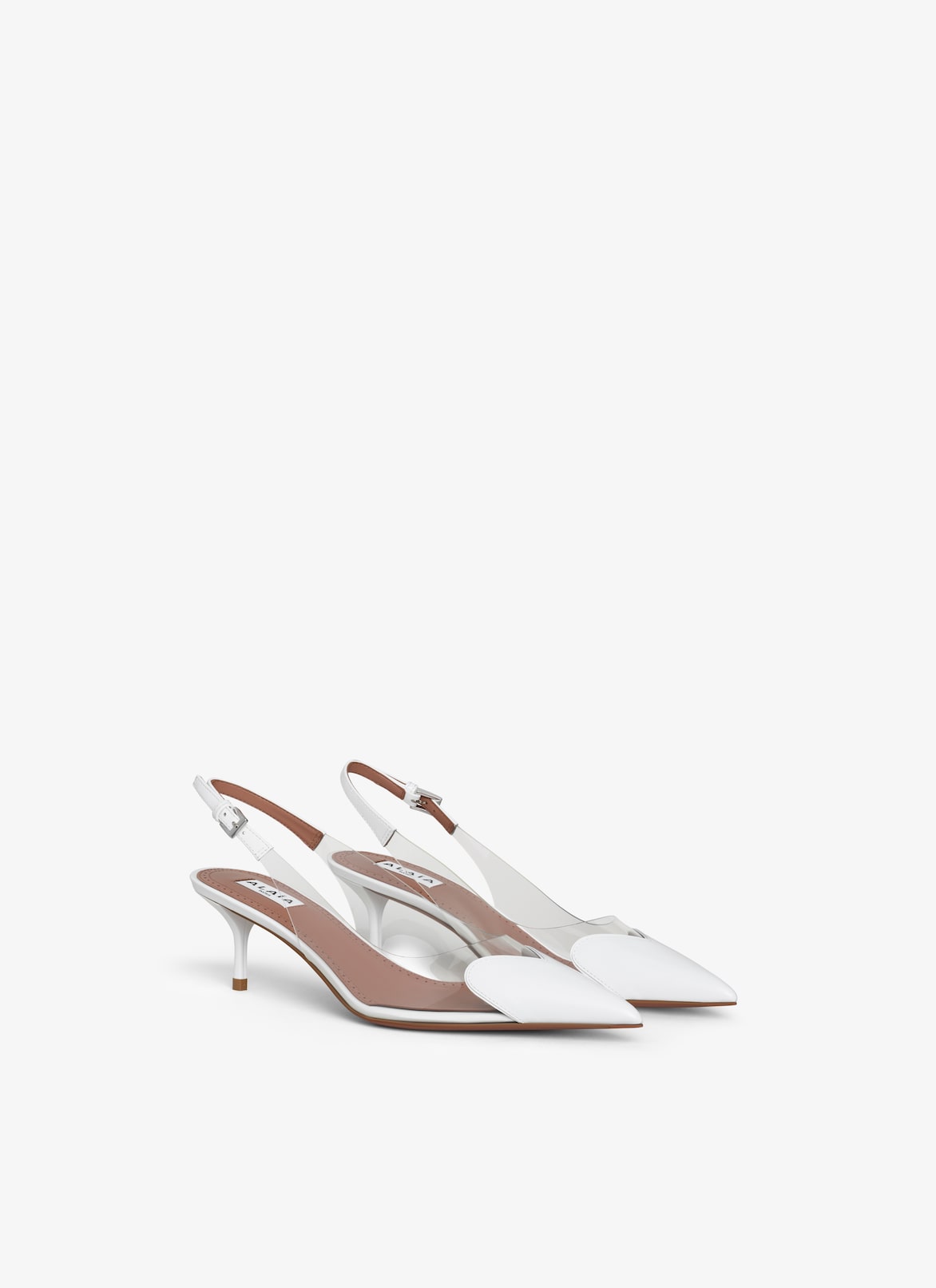 LE CŒUR SLINGBACKS IN PATENT LAMBSKIN
 ALAÏA WHITE LE CŒUR SLINGBACKS IN PATENT LAMBSKIN